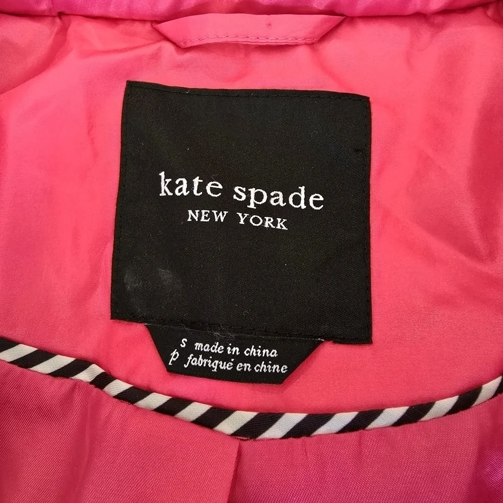 NWOT Kate Spade Pom Pom Pink Quilted Vest Women's Size S.